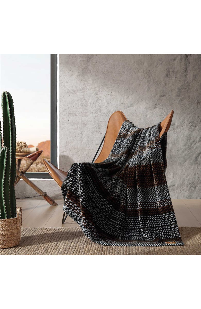 Wrangler Nash Stripe Throw Blanket, Alternate, color, Dark Brown