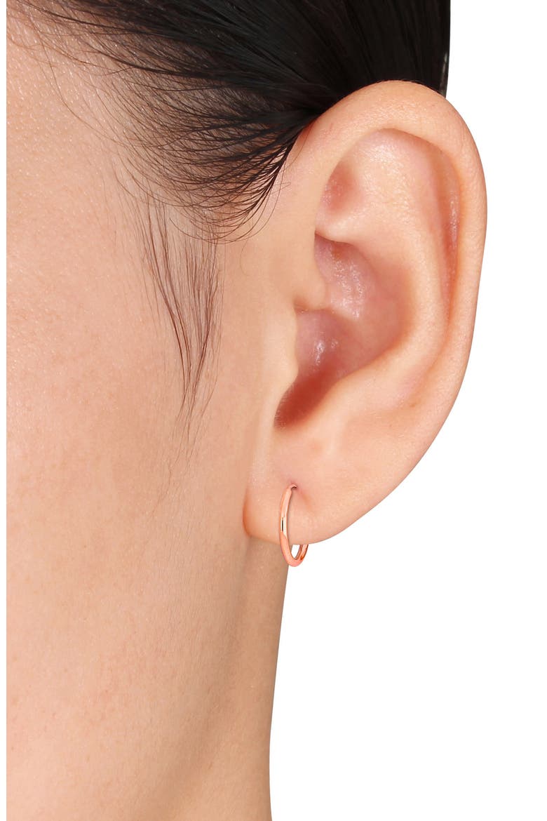 14K Rose Gold 13mm Hoop Earrings, Alternate, color, ROSE