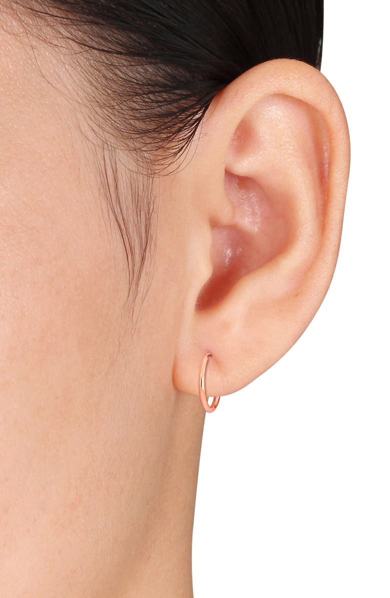 DELMAR 14K Rose Gold 13mm Hoop Earrings, Alternate, color, Rose