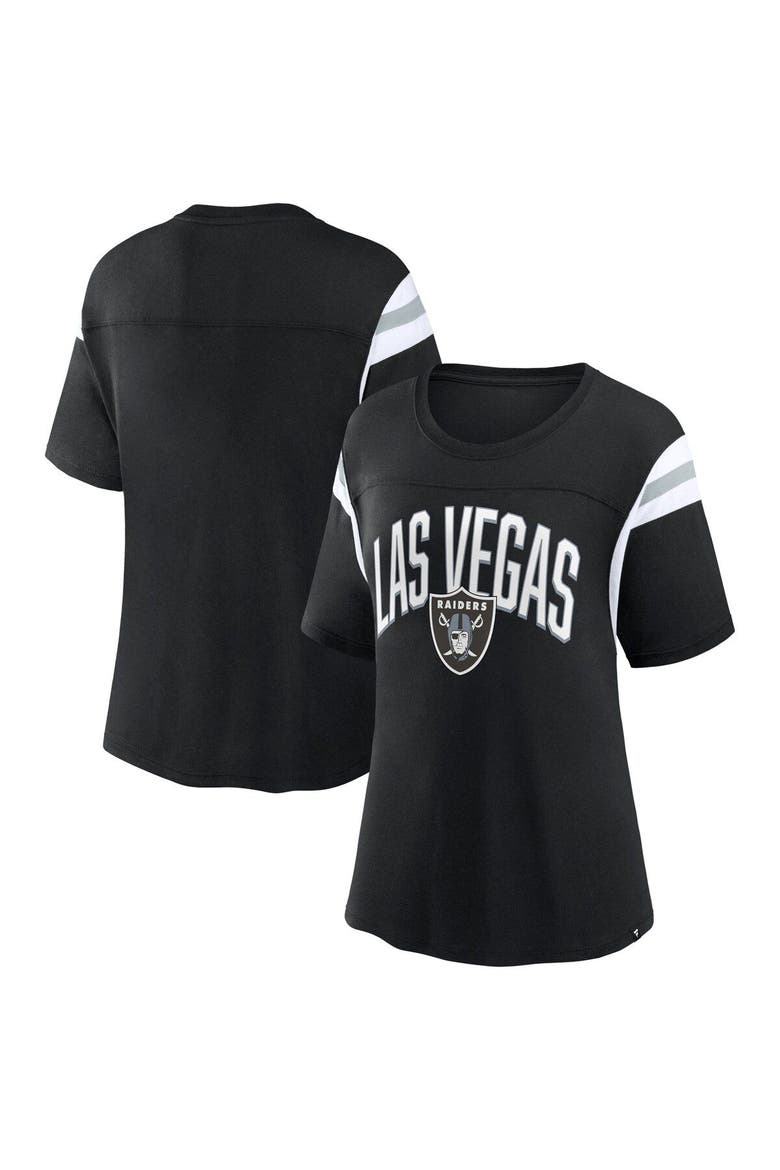 Women's Fanatics Branded Black Las Vegas Raiders Earned Stripes T-Shirt, Main, color, Black
