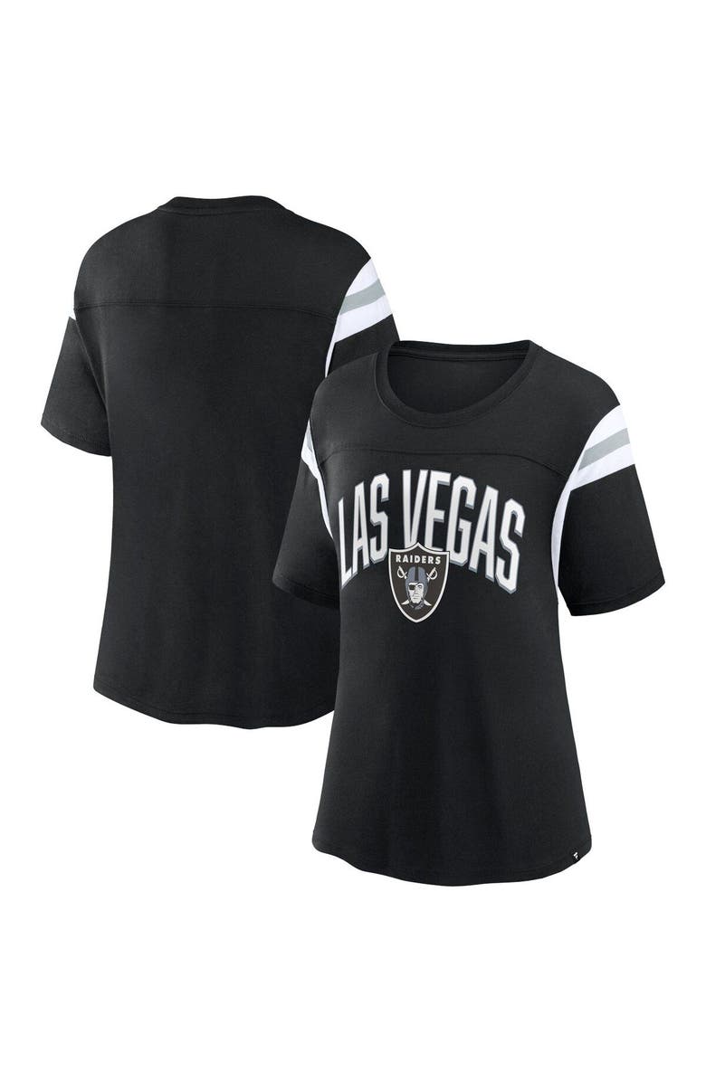 FANATICS Women's Fanatics Branded Black Las Vegas Raiders Earned Stripes T-Shirt, Main, color, Black