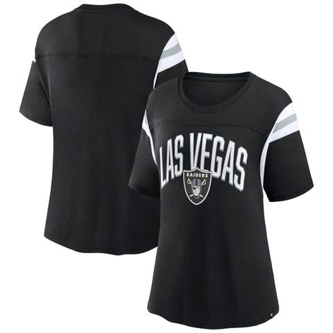 Women's Fanatics Branded Black Las Vegas Raiders Earned Stripes T-Shirt