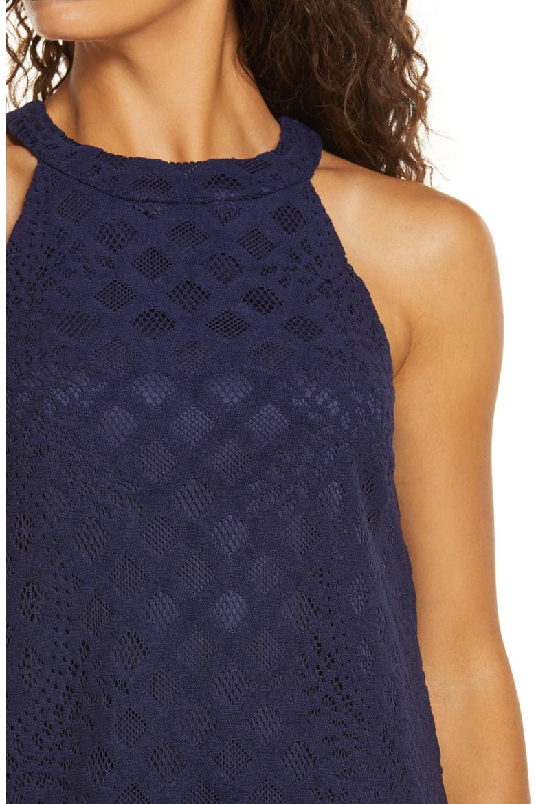 Rayanne Lace Shift Dress, Alternate, color, TRUE NAVY PINEAPPLE GEO LACE