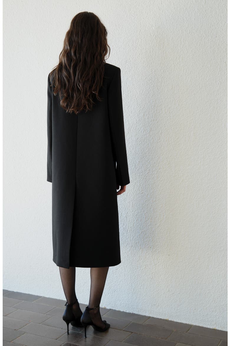 Structured Longline Coat, Alternate, color, BLACK