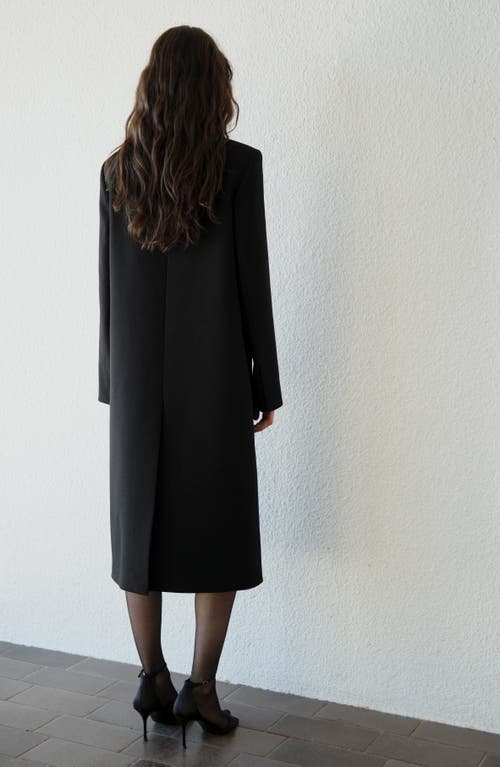 Shop Mango Structured Longline Coat In Black