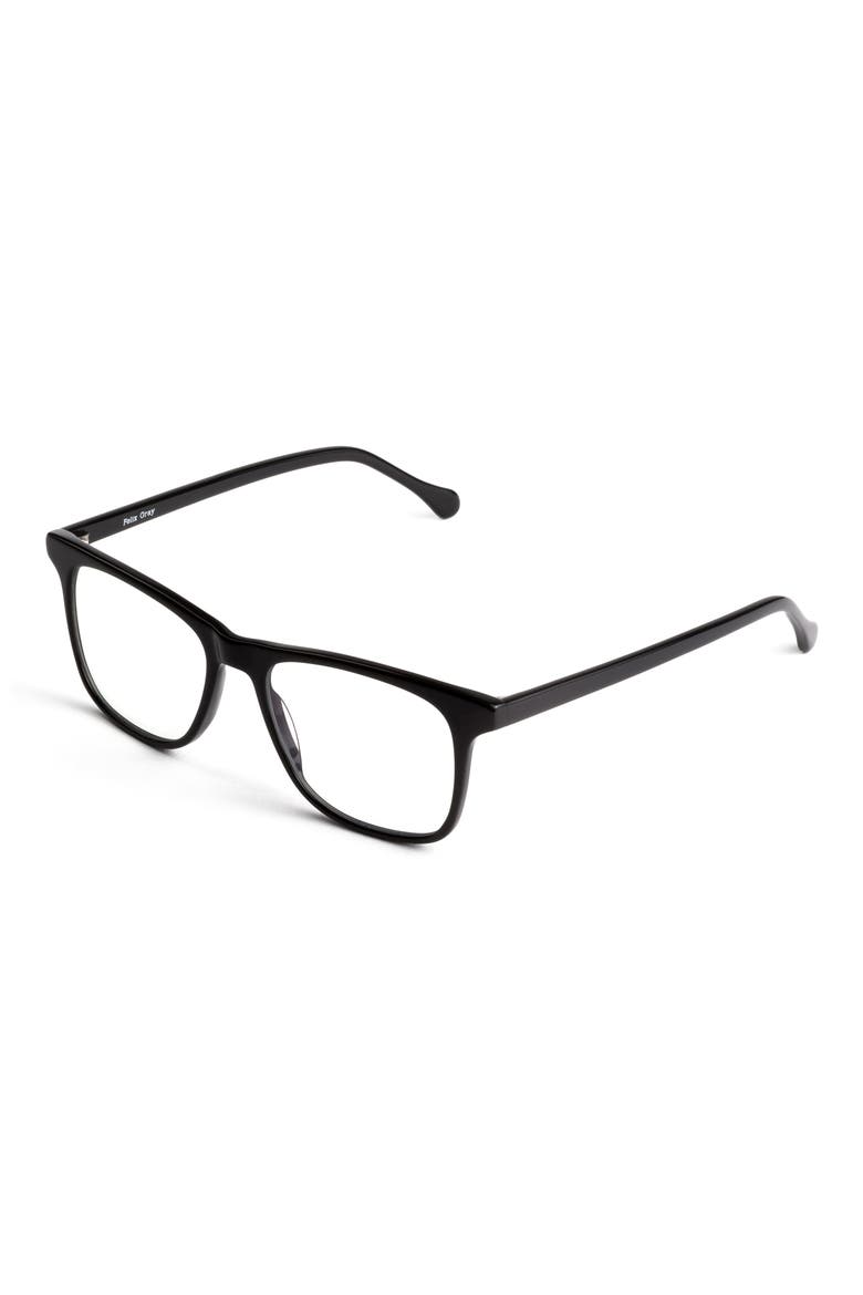 Jemison 52mm Square Blue Light Blocking Glasses, Alternate, color, BLACK/ CLEAR