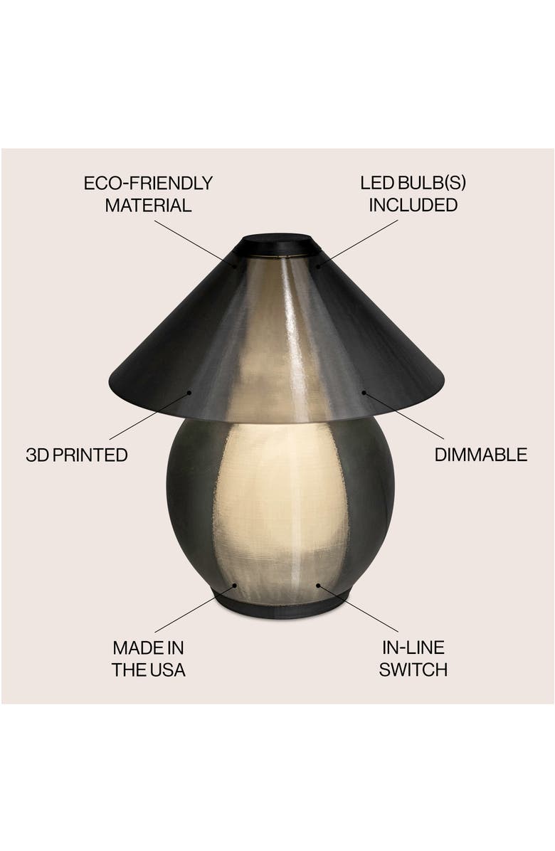 JONATHAN Y Opal 13" Modern Contemporary Plant-Based PLA 3D Printed Dimmable LED Table Lamp, Alternate, color, 