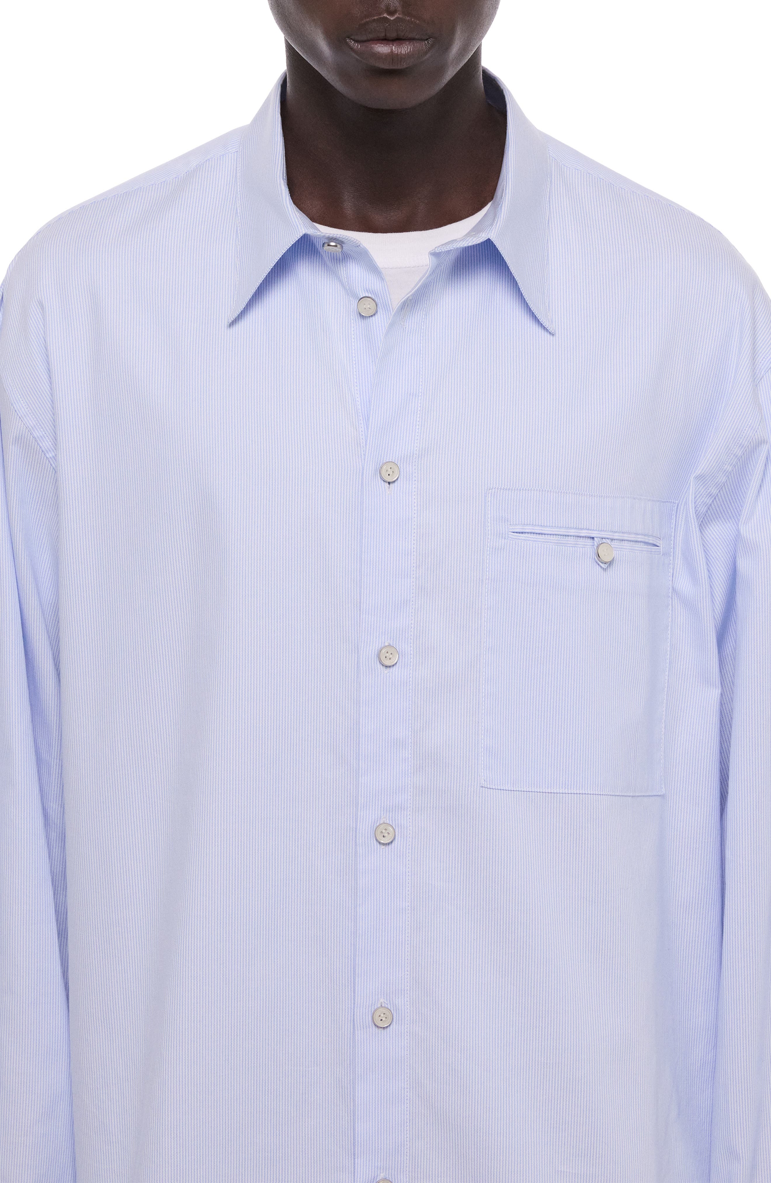 Relaxed Fit Stripe Button-Up Shirt - image 2