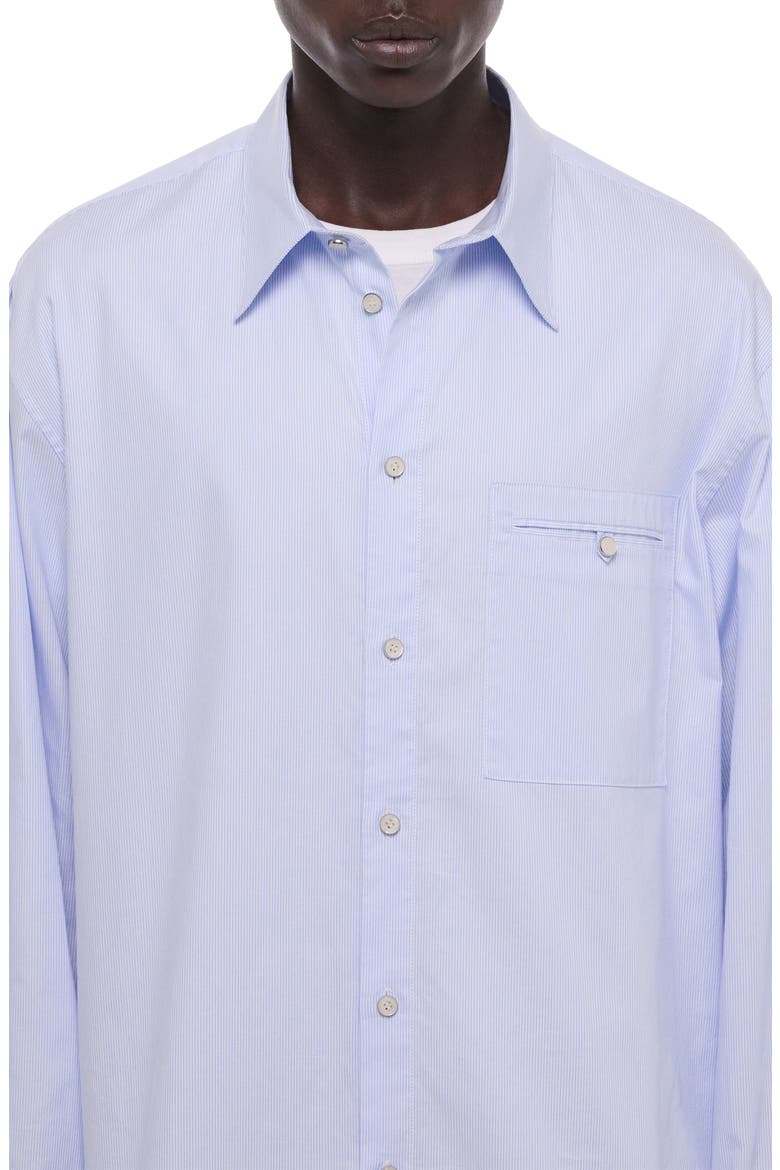 Relaxed Fit Stripe Button-Up Shirt, Alternate, color, LIGHT BLUE