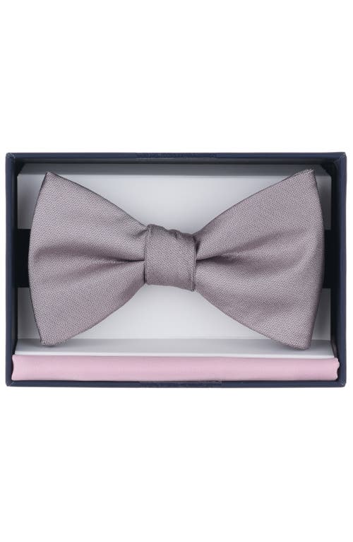 ORIGINAL PENGUIN ORIGINAL PENGUIN TEXTURED SATIN BOW TIE & POCKET SQUARE SET
