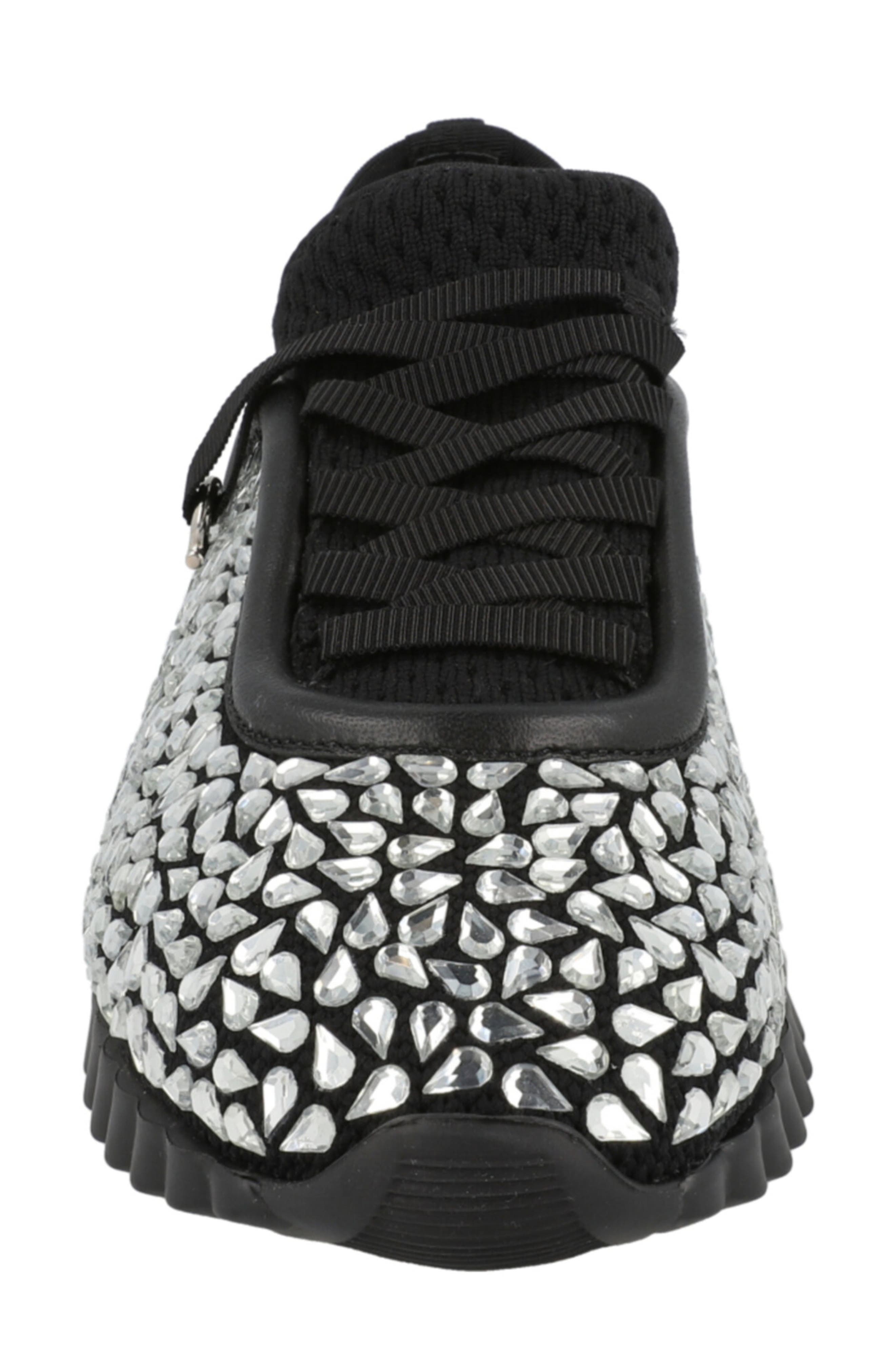 FERRAGAMO Crystal Embellished Sneaker, Alternate, color, Black