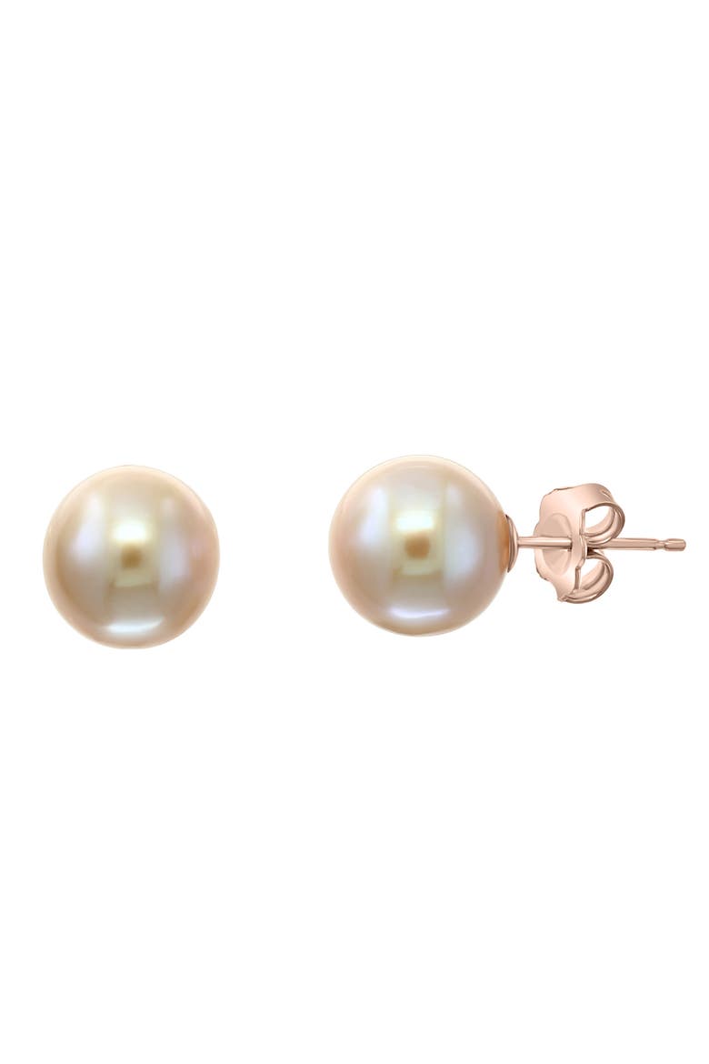 14K Rose Gold Freshwater Pearl Stud Earrings, Alternate, color, 14K Gold