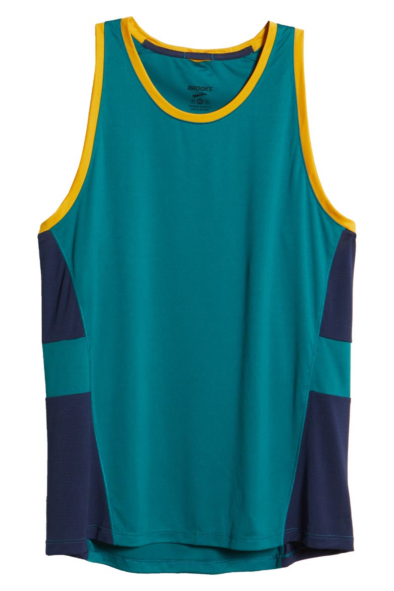 Stealth Men's Performance Running Tank, Alternate, color, SPRUCE/ NAVY/ CIDER