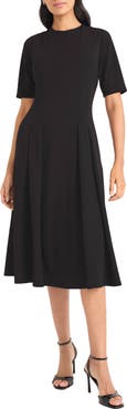 Maggy London Double Pleat A-Line Midi Dress