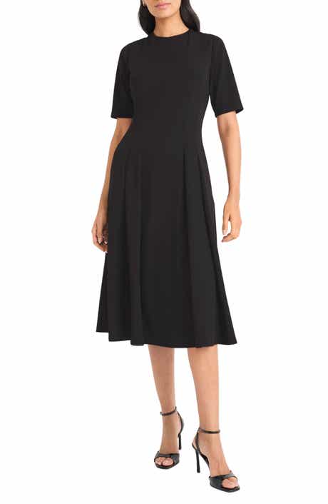 Maggy London Double Pleat A-Line Midi Dress