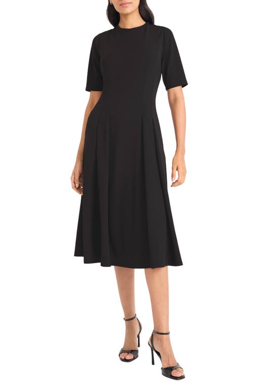 Maggy London Double Pleat A-Line Midi Dress in Black  product