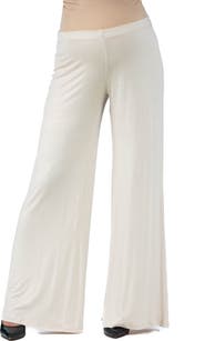 24seven Comfort Apparel Maternity Solid Color Palazzo Pants