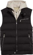 Eleventy Silk Puffer Down Vest with Removable Hooded Bib Inset