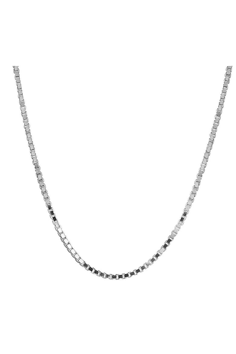 Sterling Silver Thick Box Necklace, Main, color, Silver