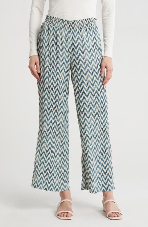 Smocked Wide Leg Pants
