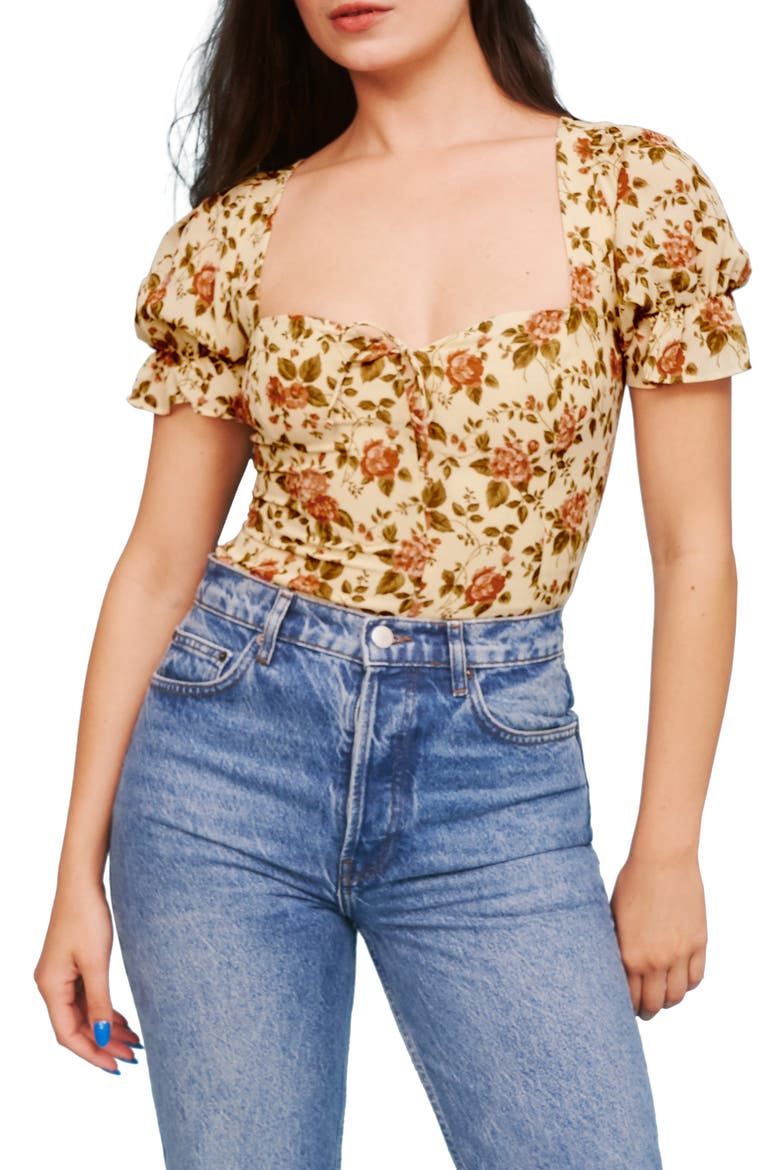 Delevan Ruffle Sleeve Top, Main, color, VARENNA