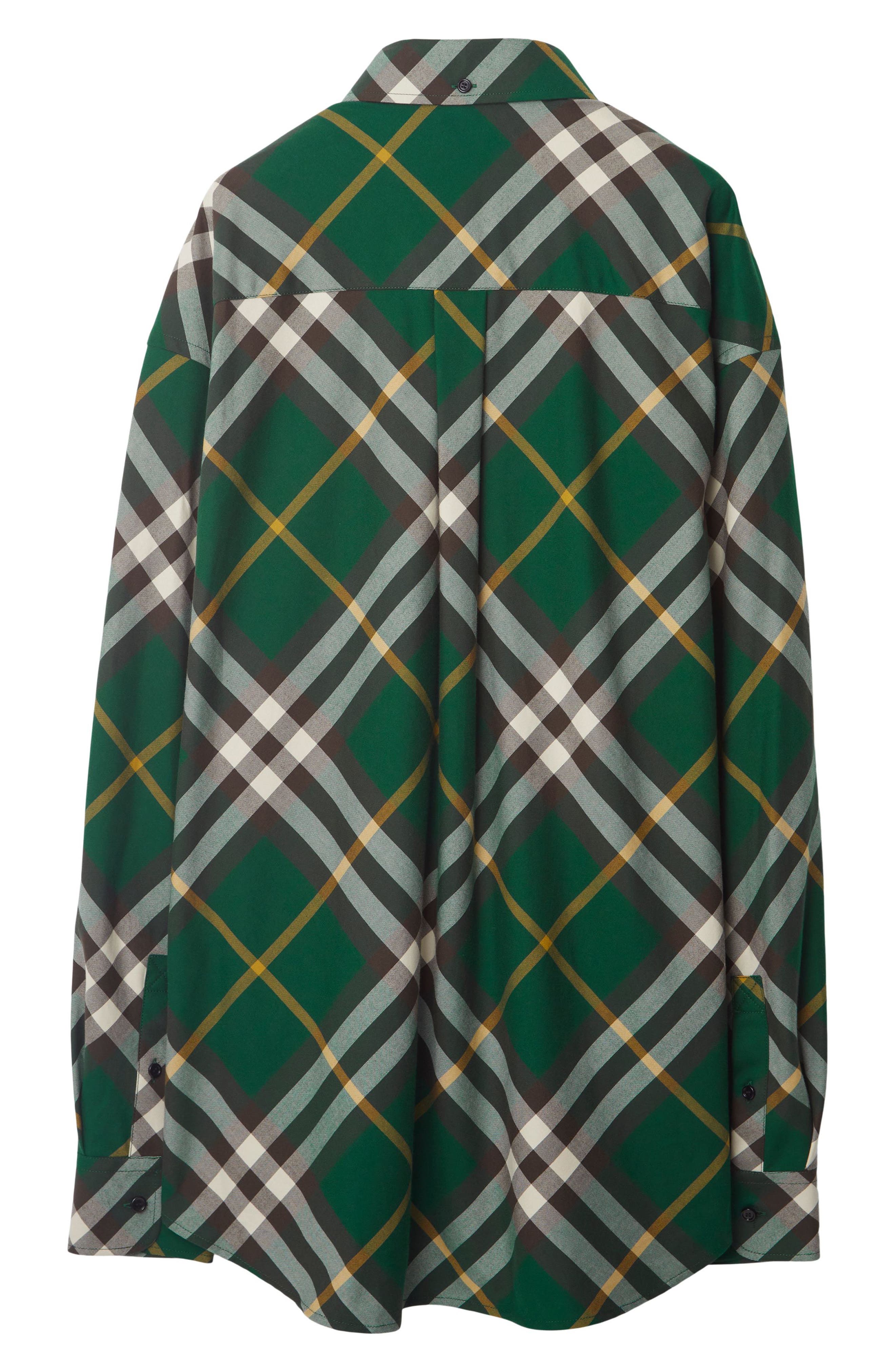Burberry Oversize Check Cotton Twill Button-Down Shirt (Men) | Nordstrom