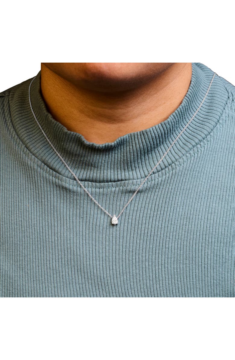 Haus of Brilliance 14K White Gold 1/2 Cttw Pear Shape Lab-Grown Diamond Solitaire Pendant Necklace, Alternate, color, White