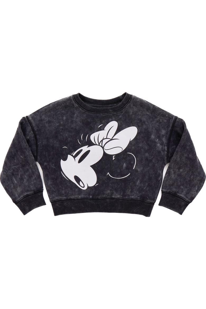 Minnie Mouse Pullover Sweatshirt, Main, color, Mickey Minnie Charcoal