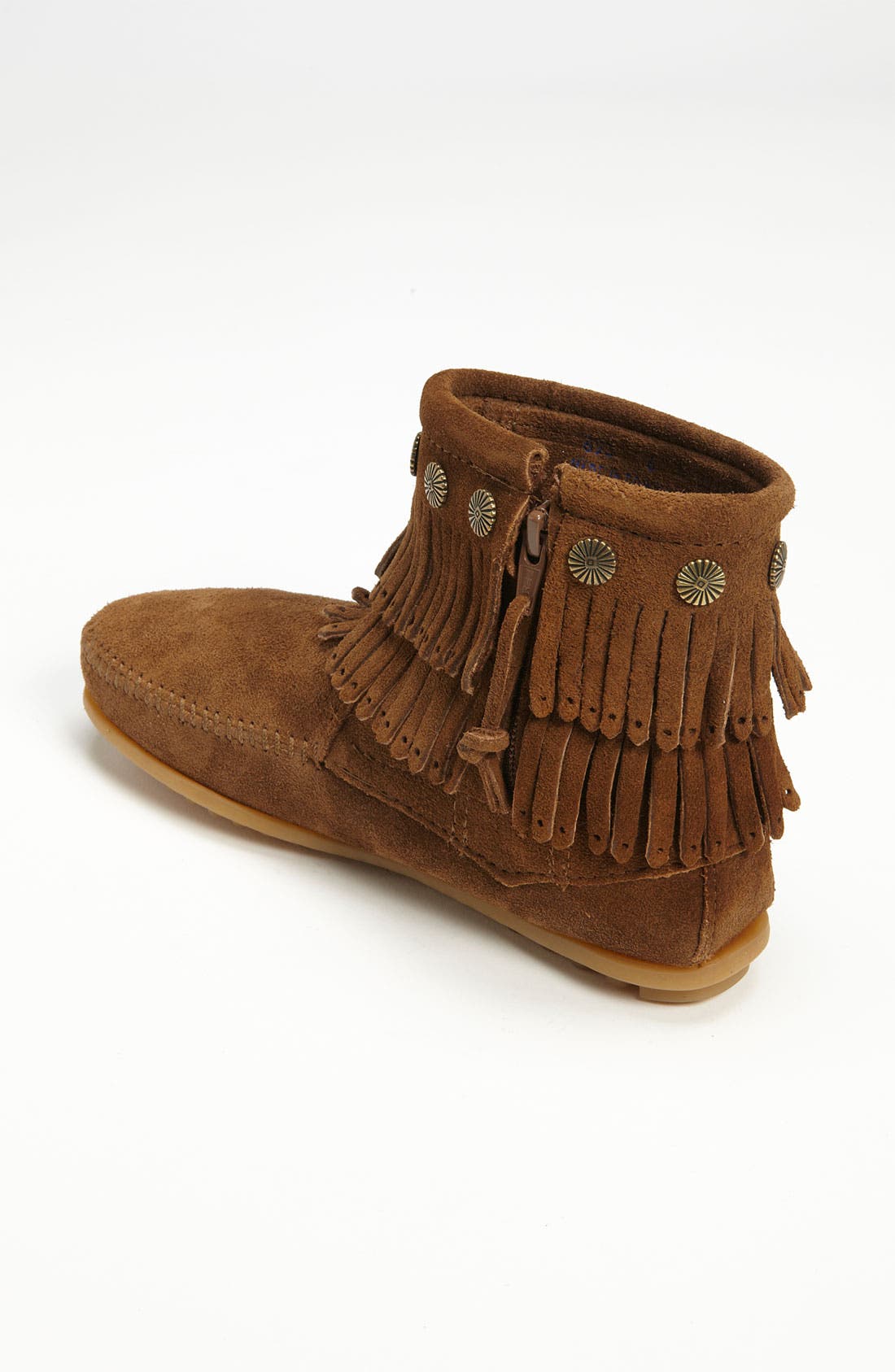 Double Fringe Boot, Alternate, color, DUSTY BROWN SUEDE
