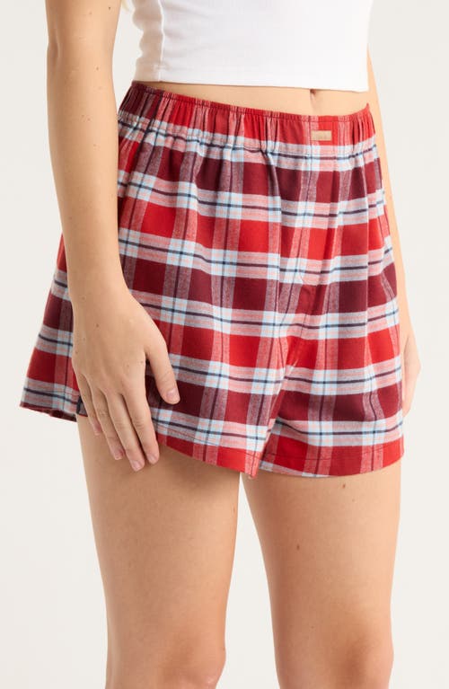 Lunya Brushed Flannel Pajama Shorts In Multi