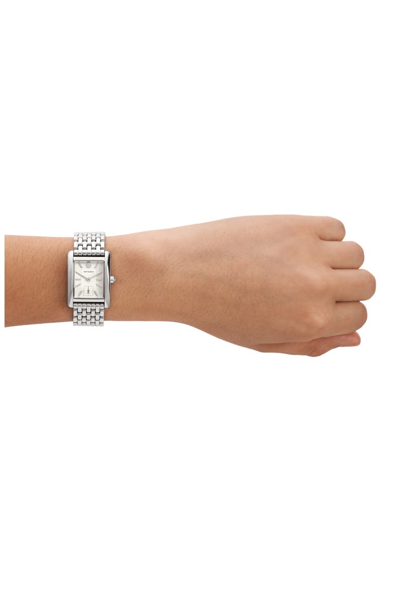 Eleanor Stainless Steel Bracelet Watch, 25mm x 34mm, Alternate, color, SILVER