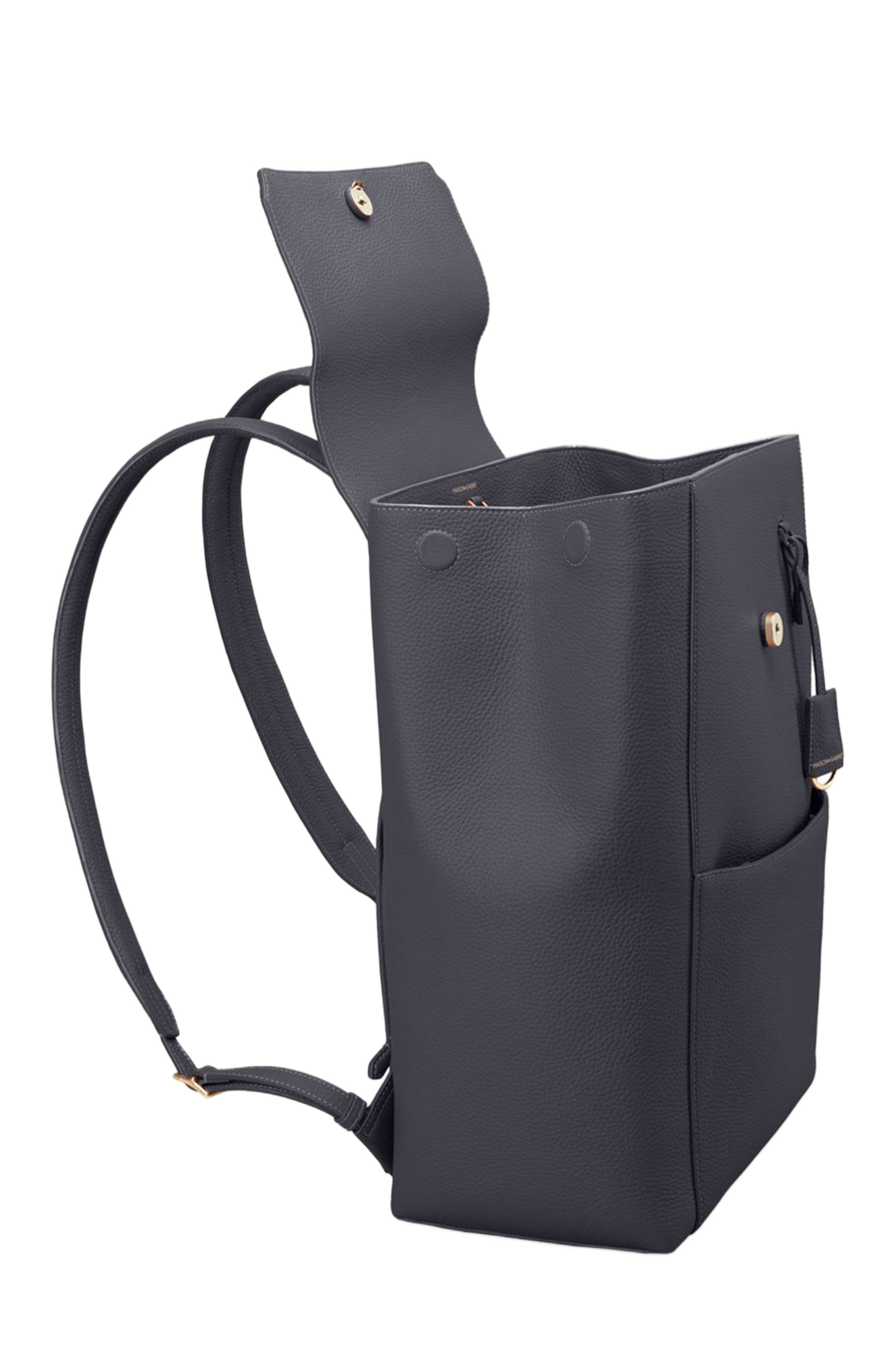 MAISON de SABRÉ Large Leather Soft Backpack, Alternate, color, Graphite Grey