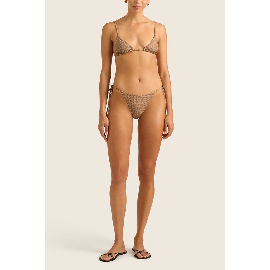 Hope And May Tilla String Triangle Bikini Print Top