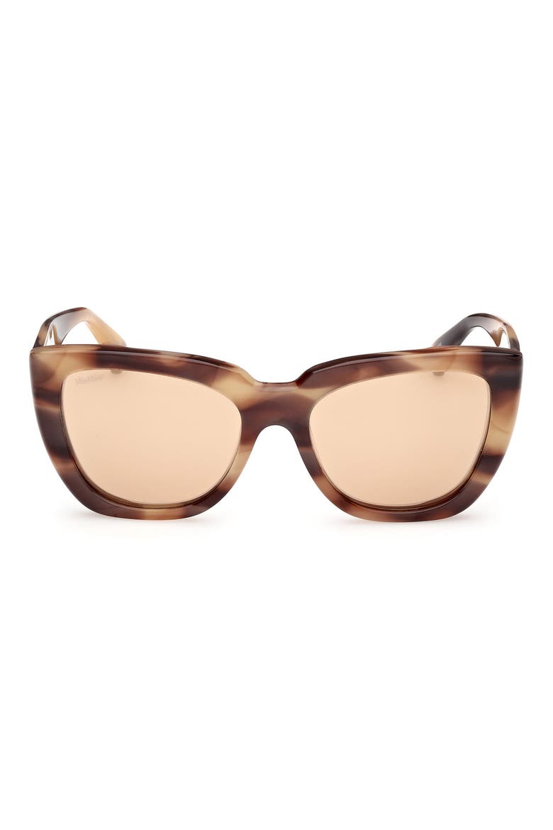 Glimpse4 54mm Polarized Cat Eye Sunglasses, Main, color, BROWN / BROWN MIRROR