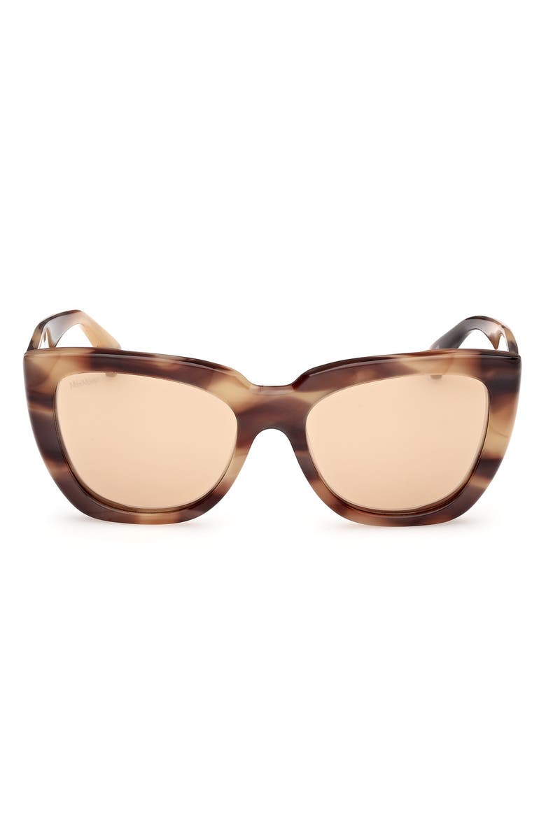 Max Mara Glimpse4 54mm Polarized Cat Eye Sunglasses, Main, color, Brown / Brown Mirror