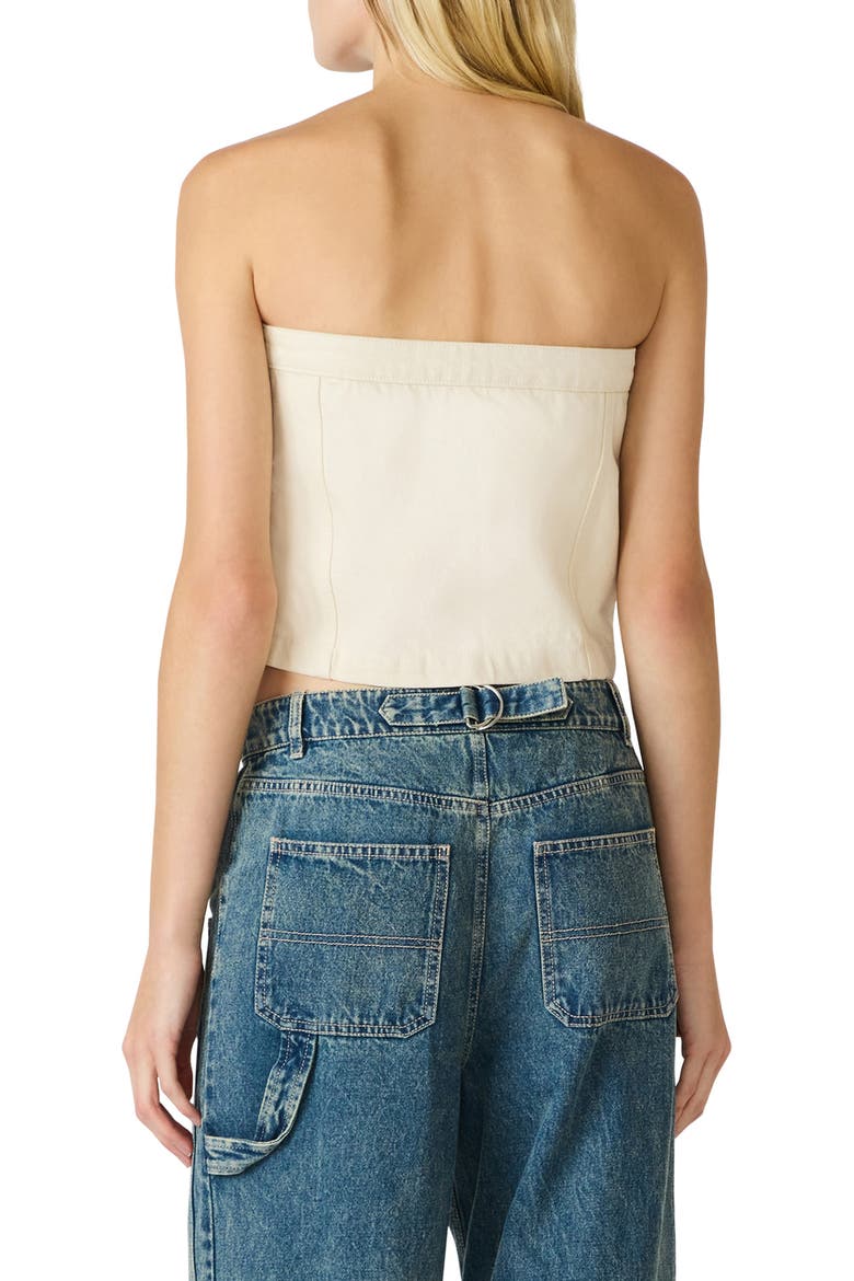 Rietta Strapless Denim Top, Alternate, color, NATURAL