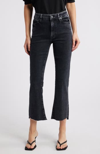 FRAME FRAME LE CROP HIGH WAIST RAW HEM MINI BOOTCUT JEANS