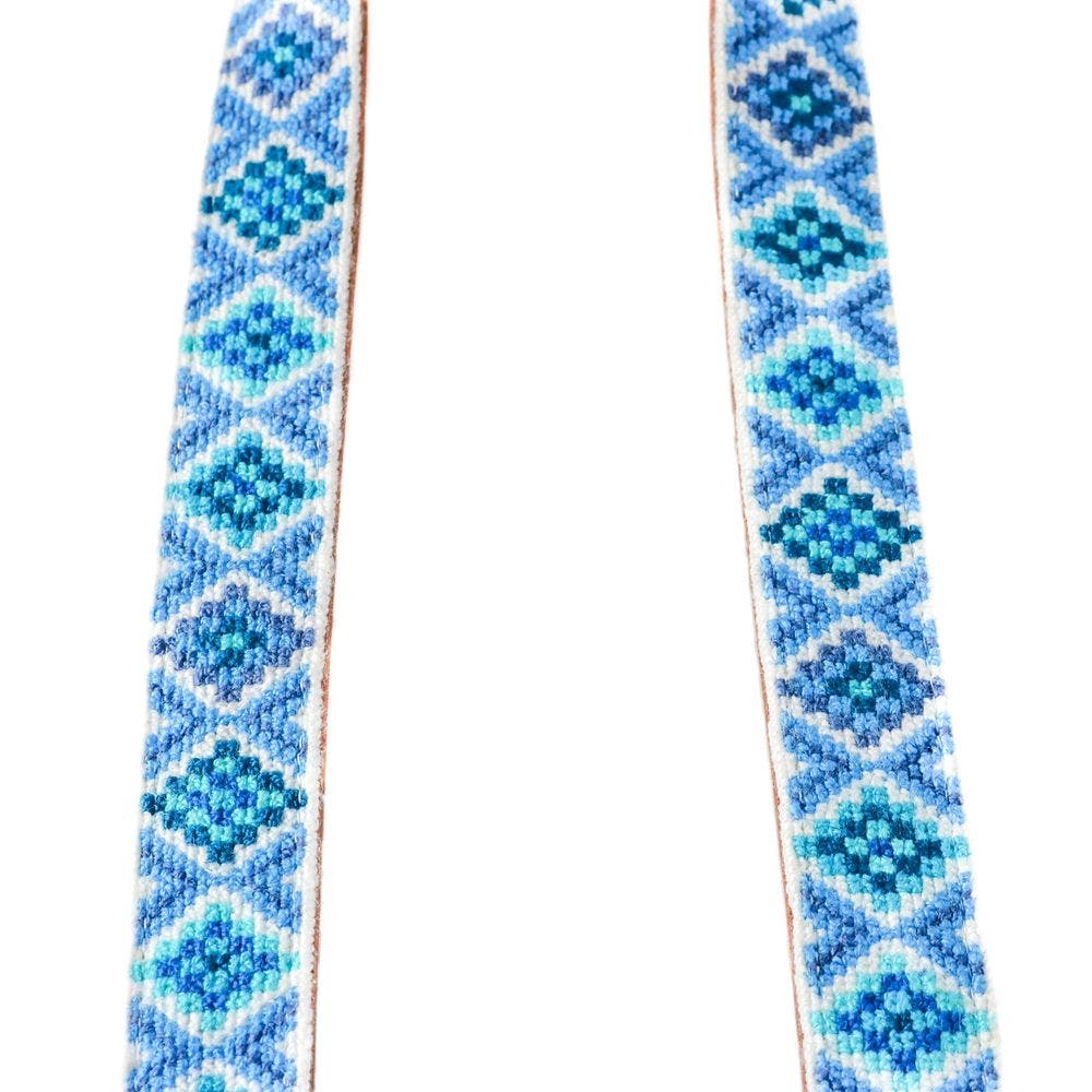 Mai Woven Bag Strap - Blue, Alternate, color, Tan Leather
