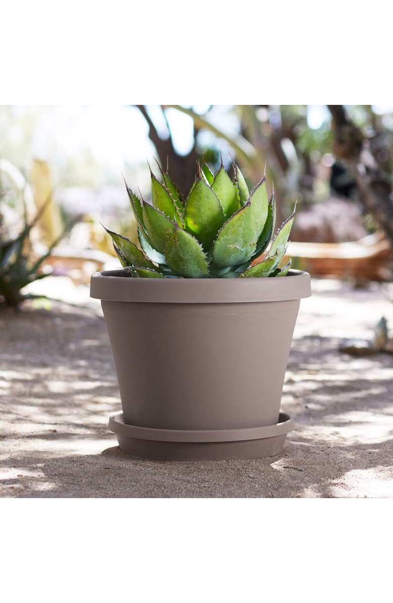 Bloem Terra Pot Planter 16 Inch Pebble Stone Beige Durable Resin, 8 Gallon, Alternate, color, Beige