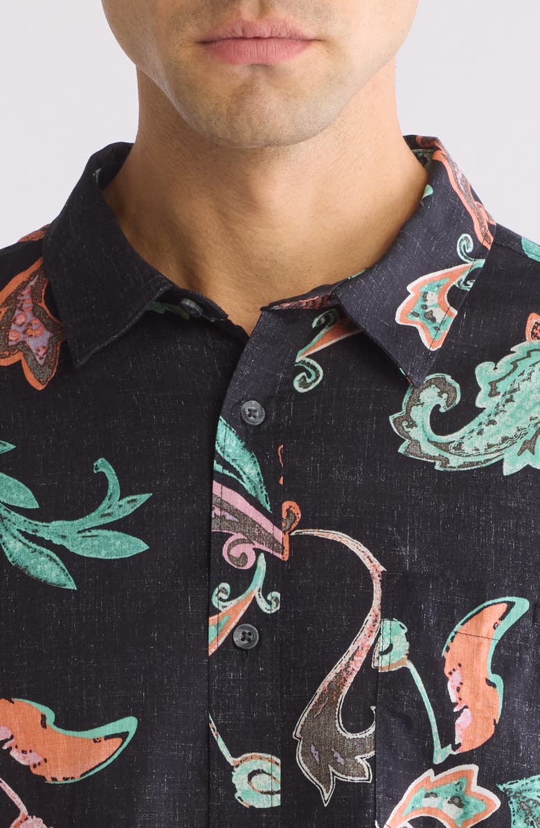 Billabong Sundays Print Short Sleeve Button-Up Shirt, Alternate, color,
