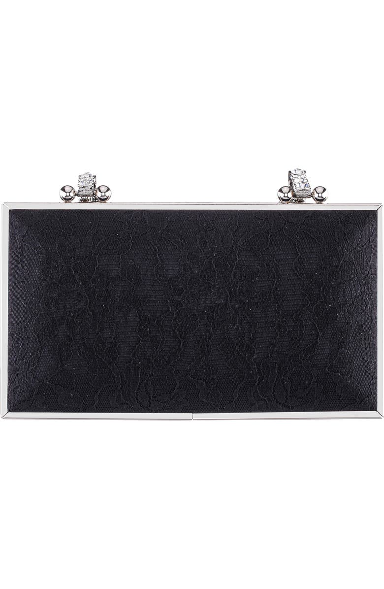 Nina Boujee Crystal Lace Clutch, Alternate, color, Black
