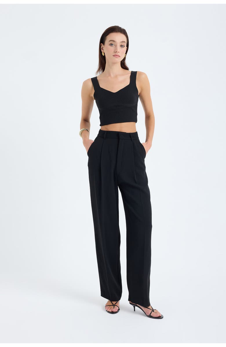 Monlicia Nevara High Waist Wide Leg Trousers, Alternate, color, Black