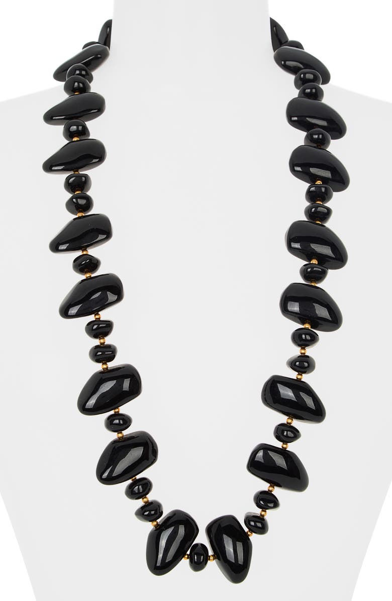 Kenneth Jay Lane Beaded Long Necklace, Alternate, color, Black