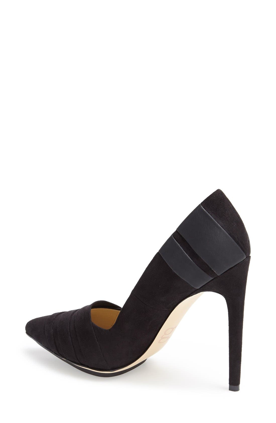 'Cage' Pointy Toe Pump, Alternate, color, BLACK/ BLACK