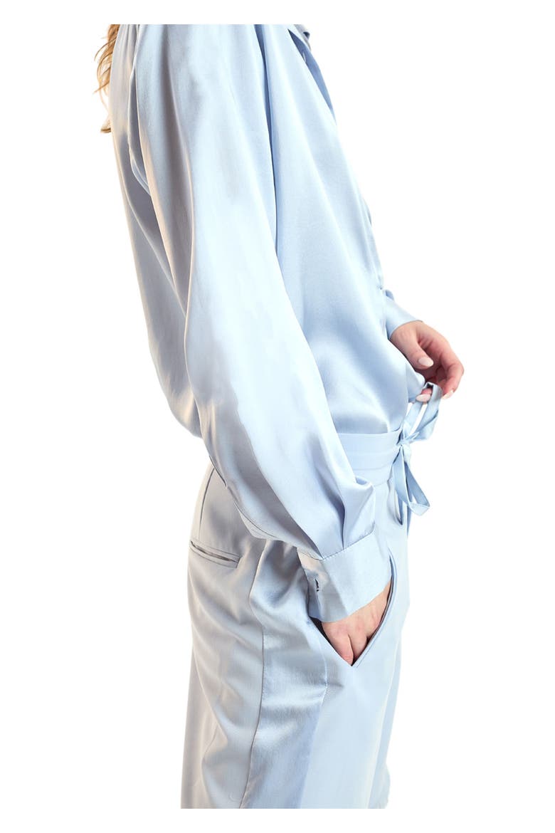 Tuxedo Stripe Wide Leg Pants, Alternate, color, Blue