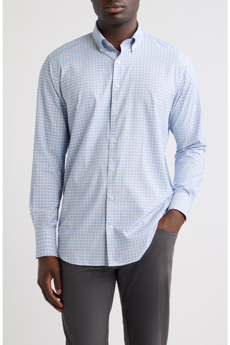 Charles Performance Twill Sport Shirt, Main, color, COTTAGE BLUE