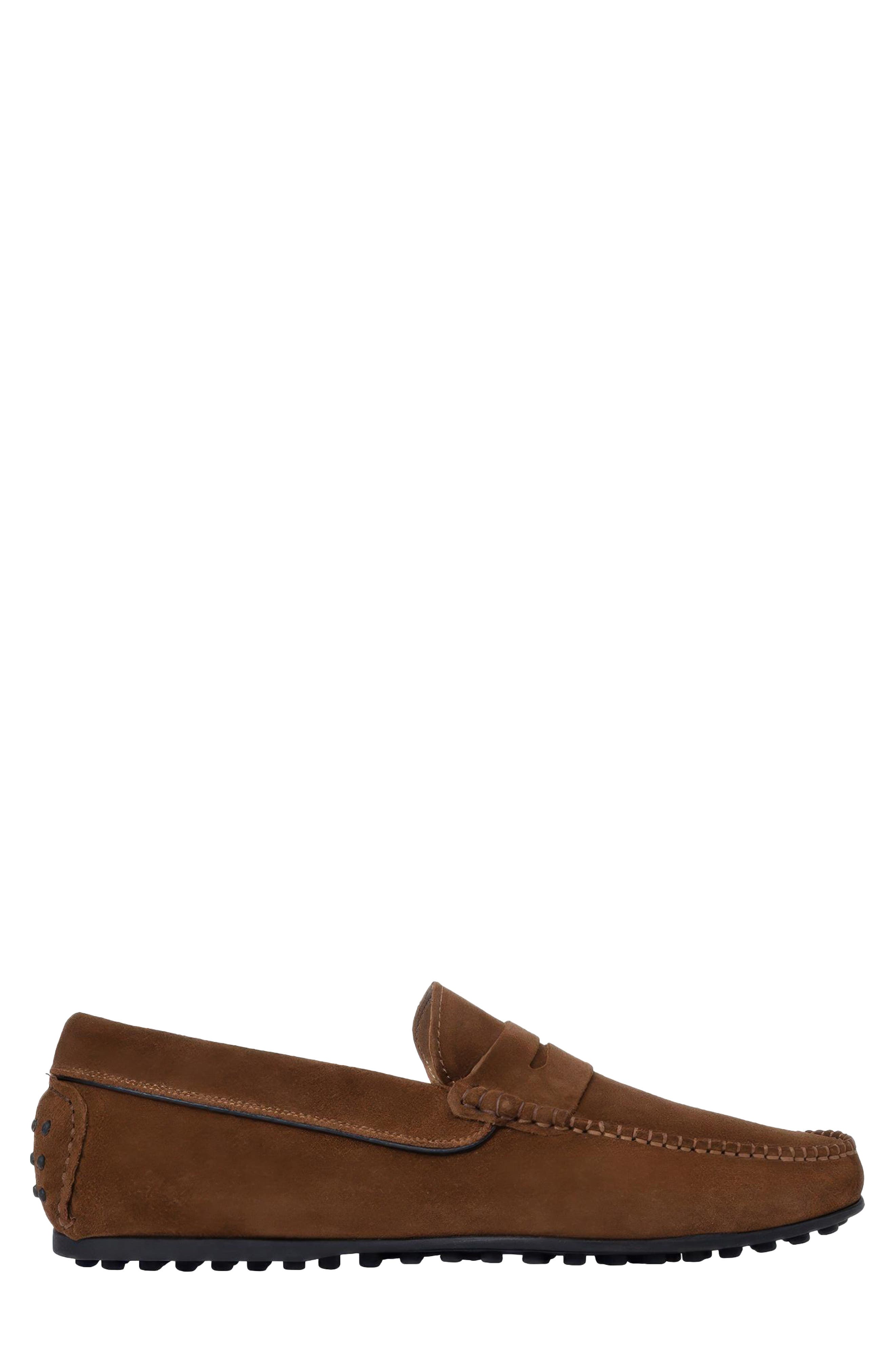 Patrick Leather Driver, Alternate, color, BROWN SUEDE