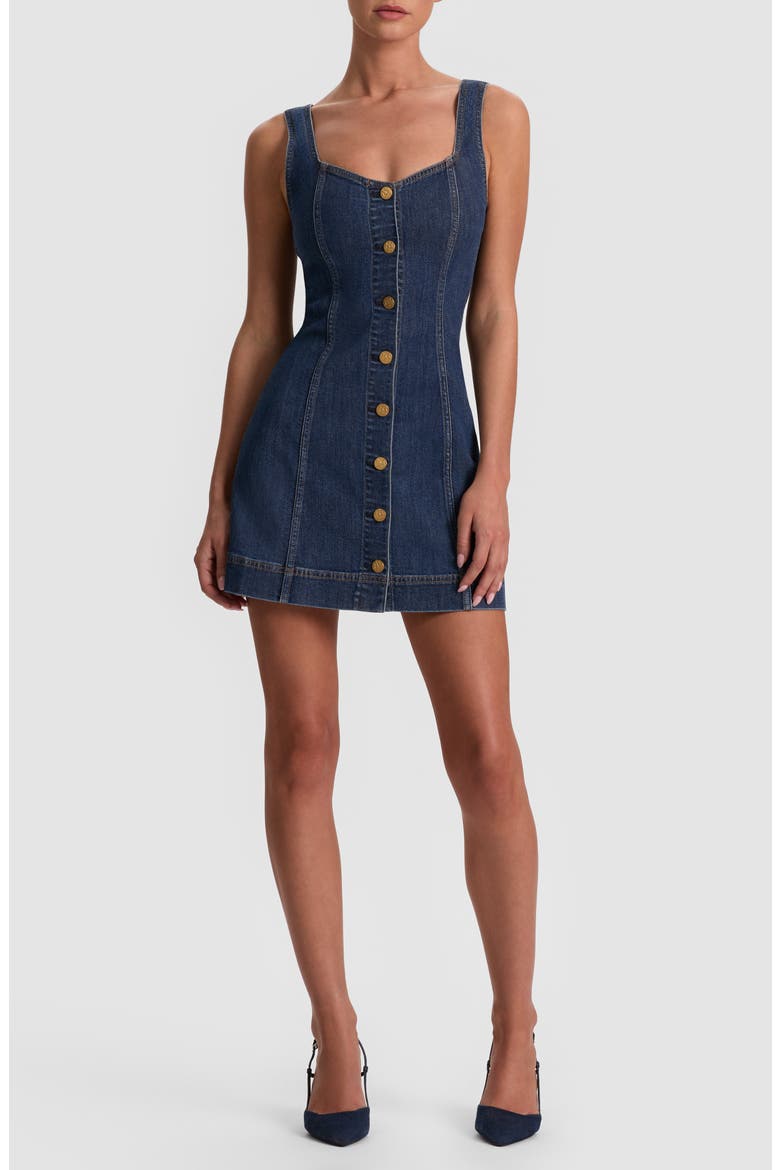 alice and olivia gorgeous denim dress with braid detail Alice And Olivia Jean Dress Mila Denim Mini Dress In Rockstar Blue Alice  Olivia