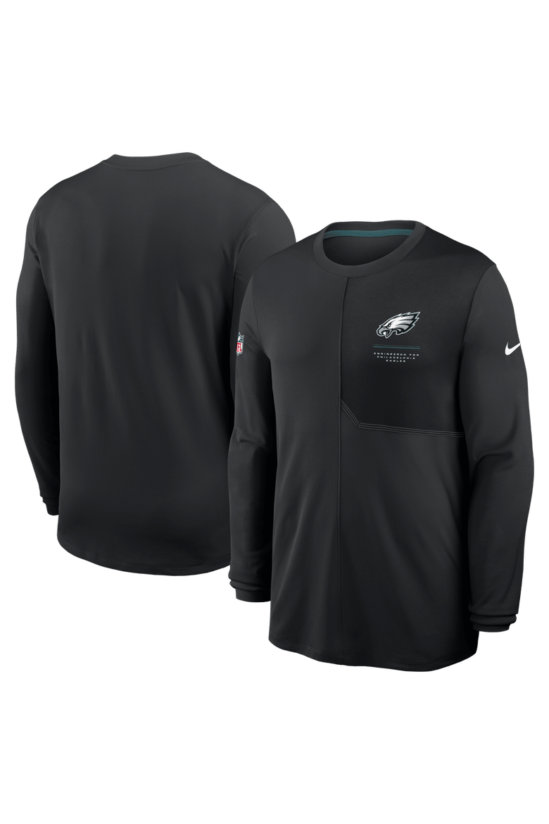 Men's Nike  Black Philadelphia Eagles Sideline Coaches UV Dri-FIT Long Sleeve Shirt, Main, color, Black