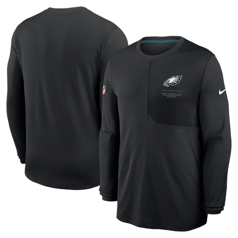 Men's Nike  Black Philadelphia Eagles Sideline Coaches UV Dri-FIT Long Sleeve Shirt